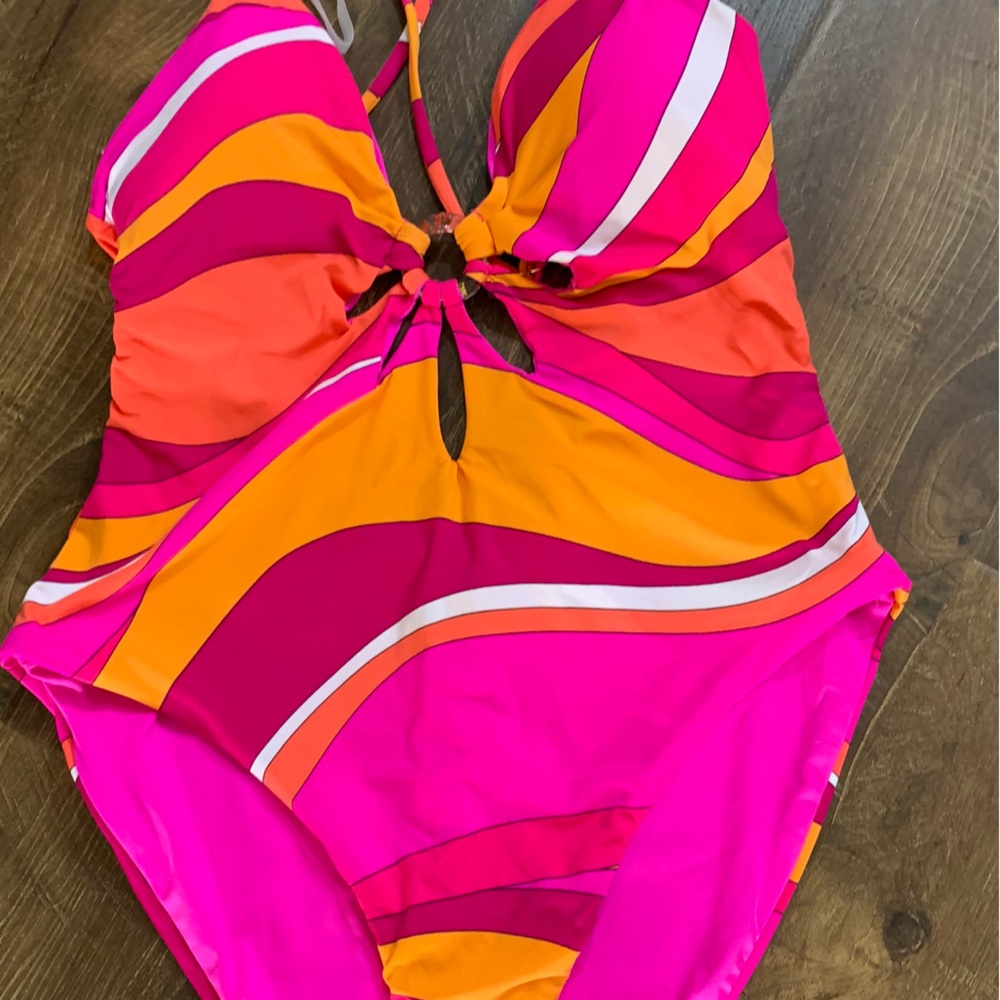 Trina Turk Plunge One piece Suit size 10 - Picture 8 of 10